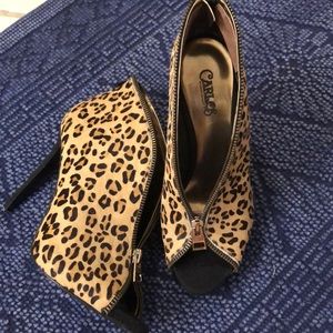 Carlos Santana leopard booties. Size 7M.
